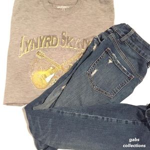 BLUENOTES GRAPHIC TEE AND GARAGE BOYFRIEND JEANS